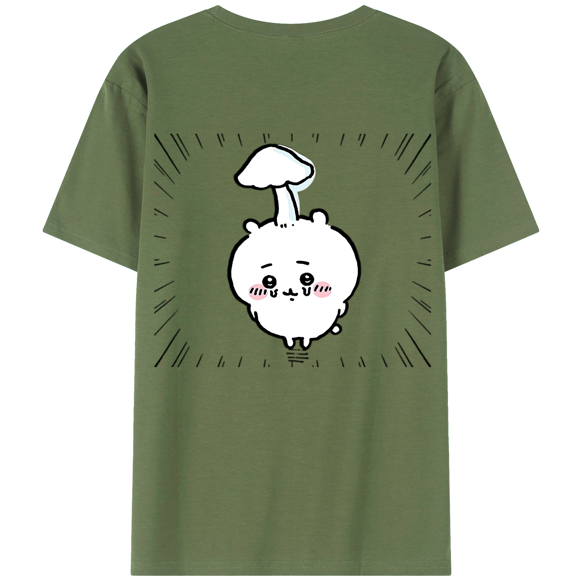 （画像用） ちいかわ ちいかわ Chii-kawa chiikawa 綿100％ メンズ半袖Tシャツ（バックプリント） 通気性